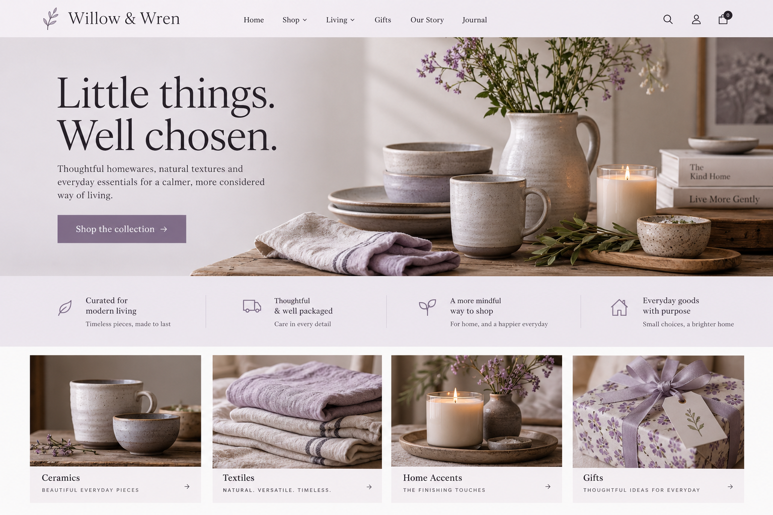 Everyday Goods: an illustrative retail & online stores homepage design